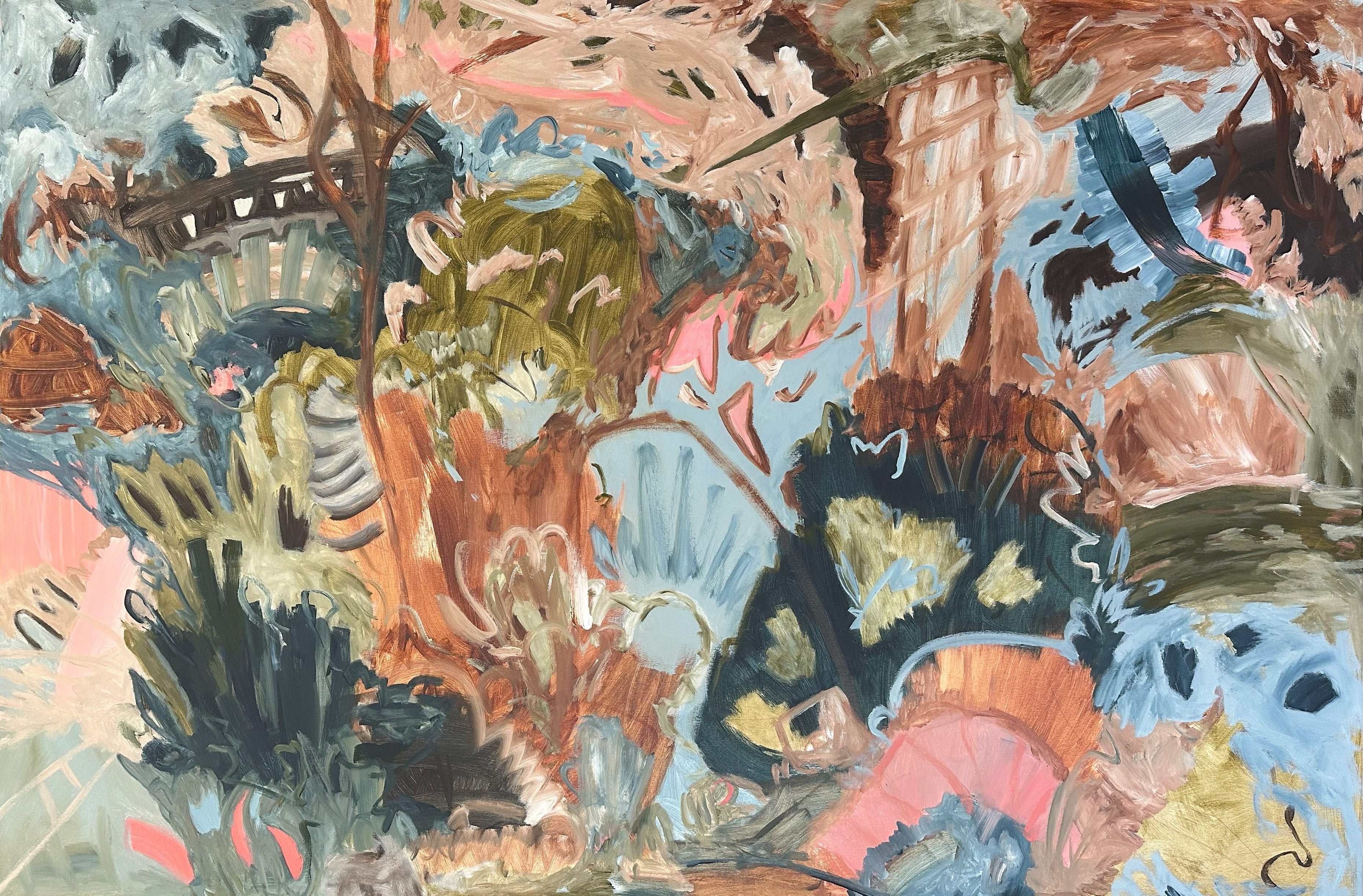 Large abstract painting - cropped landscape view