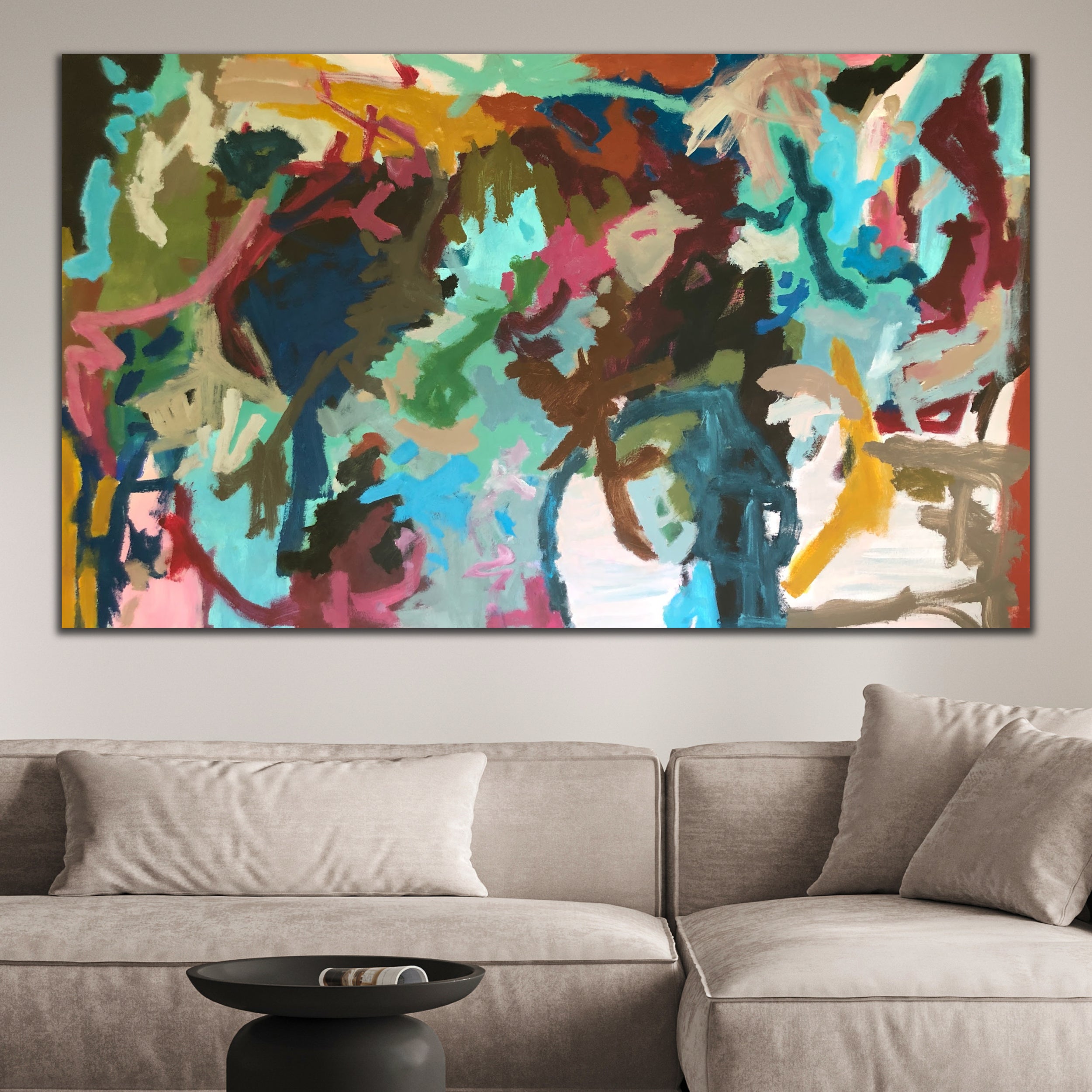 Large abstract painting in expressionist style, The Voice Of Wonder by Kylie Sams