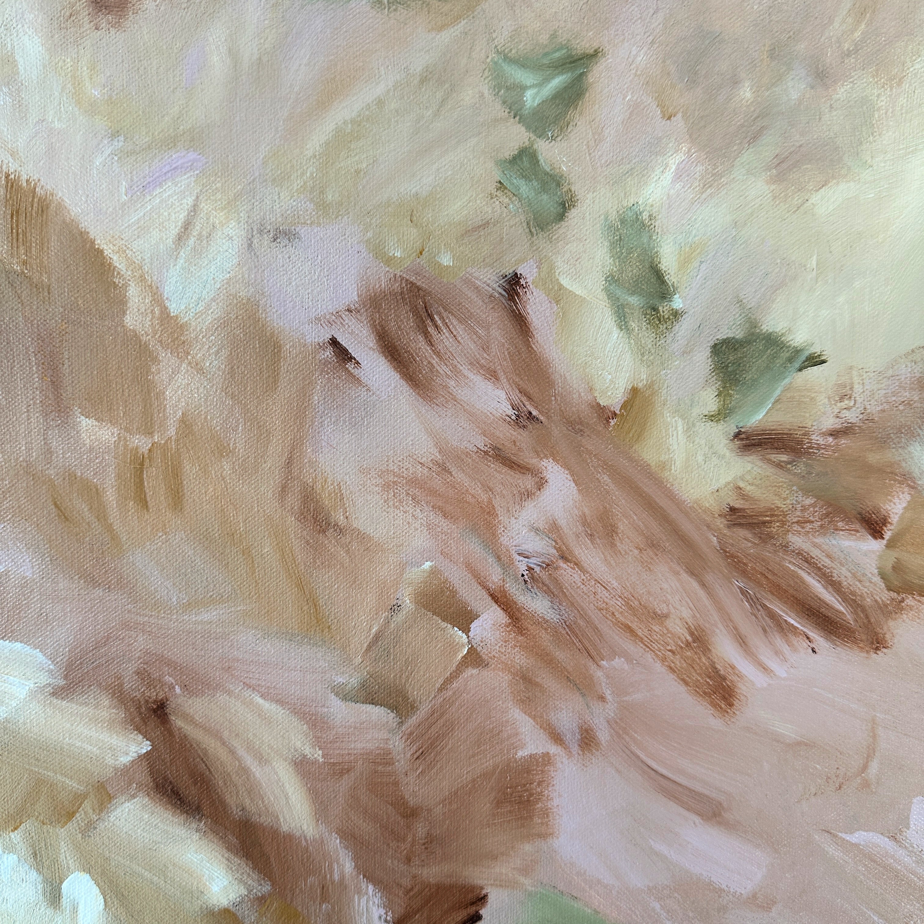 Close-up detail of gestural abstract painting