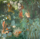 Expressive nature inspired abstract painting with green and brown tones