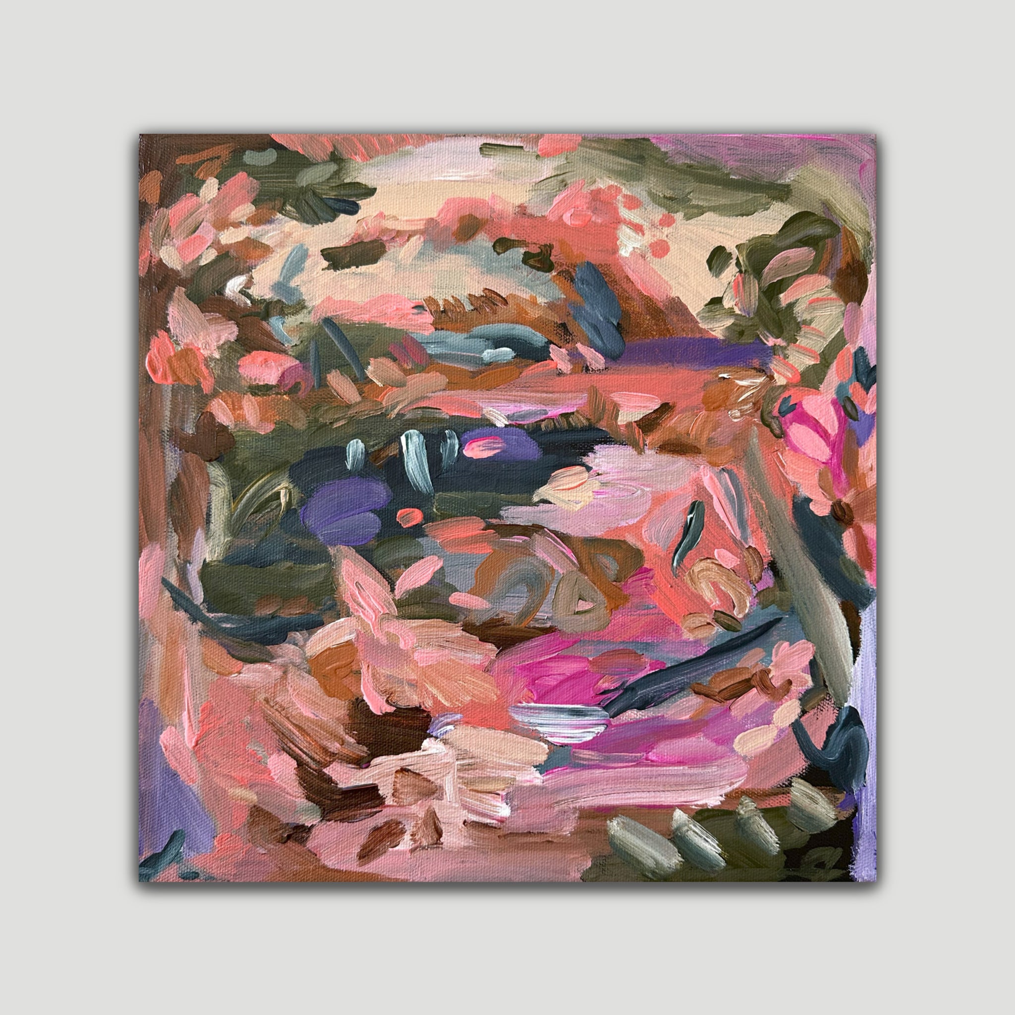 Bright, colourful abstract landscape painting "Dreamscape" alluding to a place of your dreams - front view