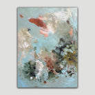 Abstract painting Ebb and Flow in light blue, brown, green and white colours