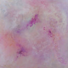 Soothing abstract painting  "Ethereal 3" in shades of pink, white and magenta - front crop view