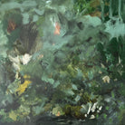 Abstract painting inspired by trees and plants, in green and brown colours