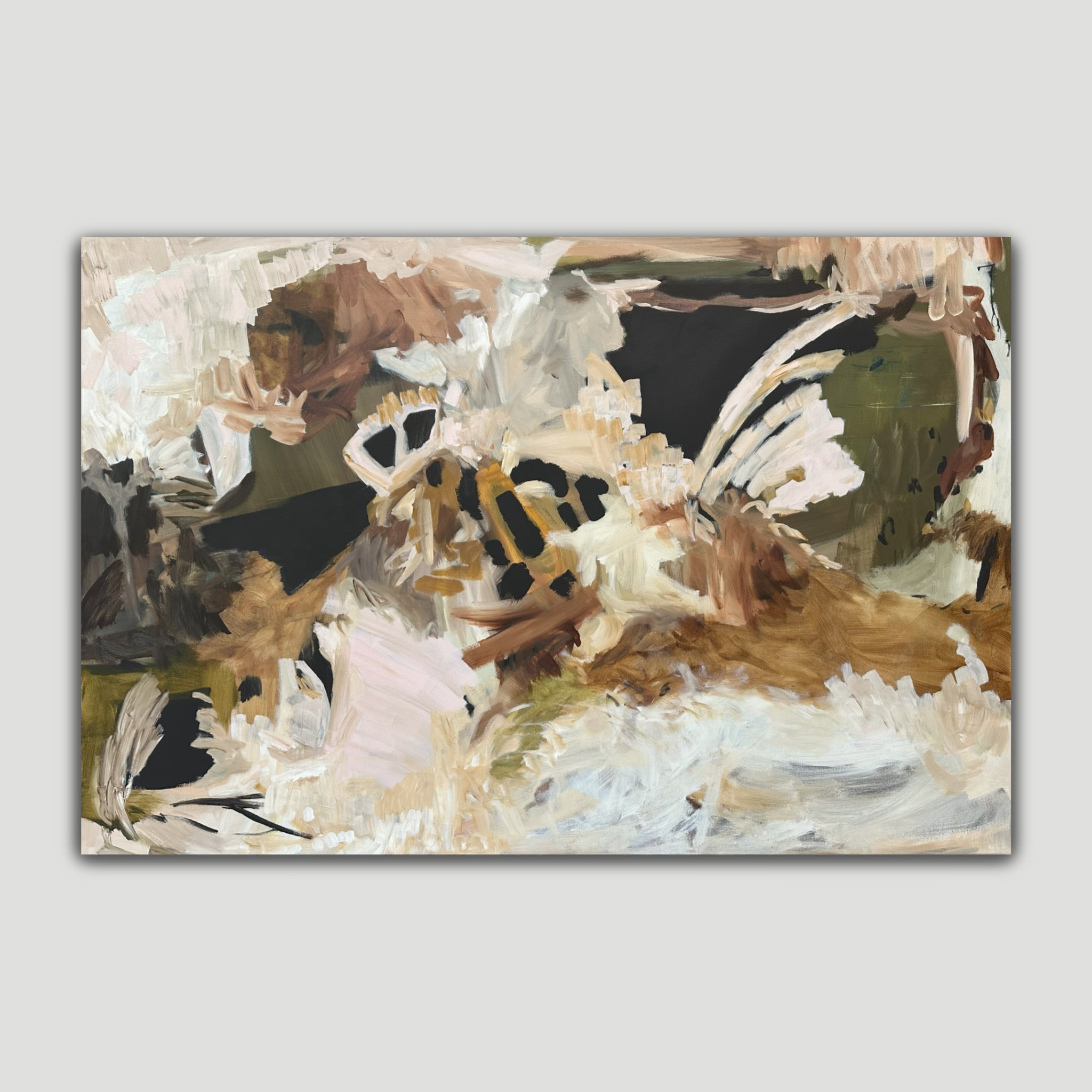 Abstract painting of  a flower with earthy tones 