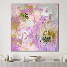 Abstract painting Love Always Flora by Kylie Sams hanging on wall  in modern interior