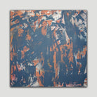 Bold, contemporary abstract expressionist painting with splash effect and vintage look - front view