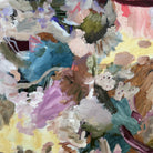 Close-up detail of expressive, colourful abstract painting inspired by nature
