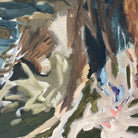 Close-up detail of abstract painting in natural colour palette