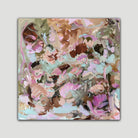 Abstract landscape painting "Secret Garden" that alludes to plants and flowers and botanical elements through expressive brushstrokes  - front view