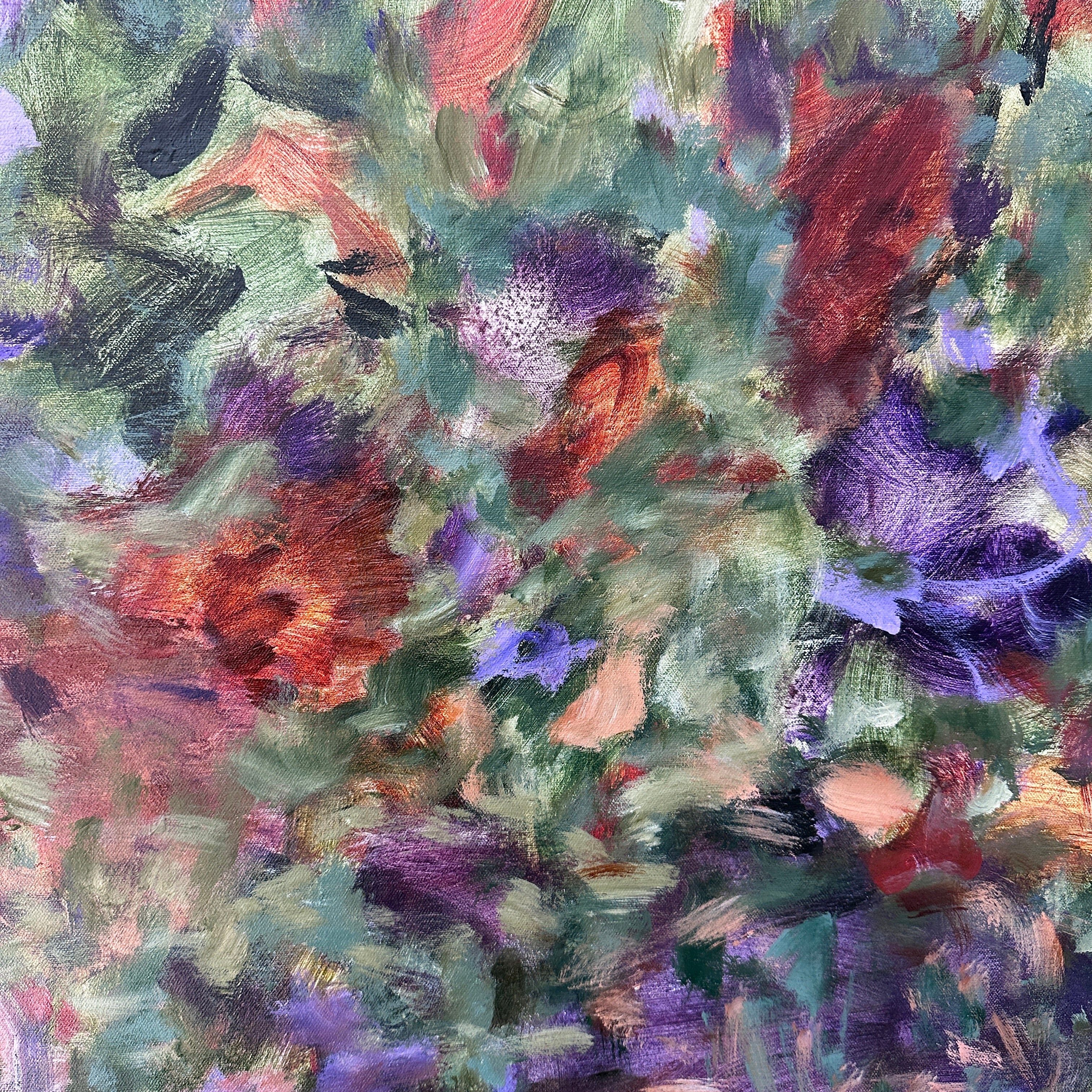Expressive abstract painting in various colours.